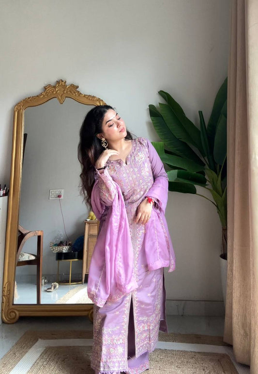 Premium Lavender Kurta Set