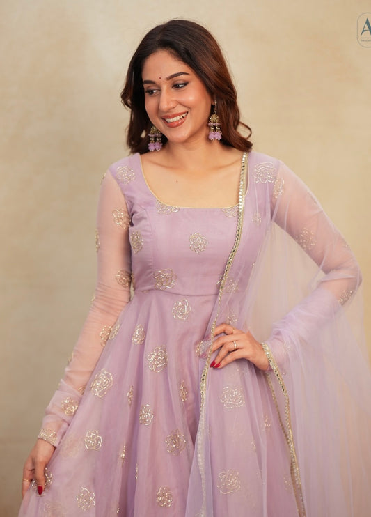 Soft Lavender Festive Gown Set