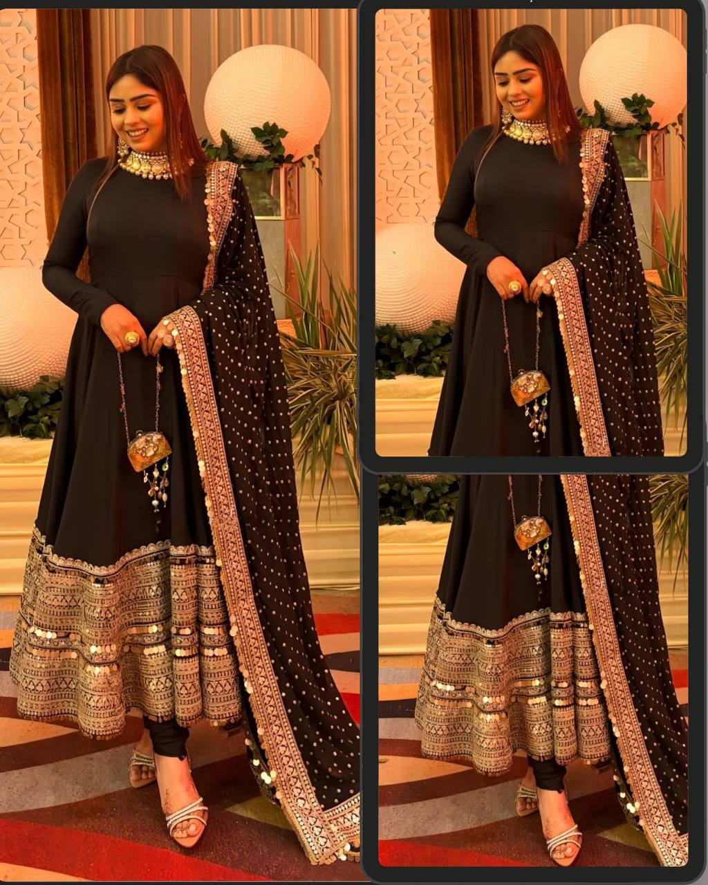 Midnight Bloom Anarkali Set