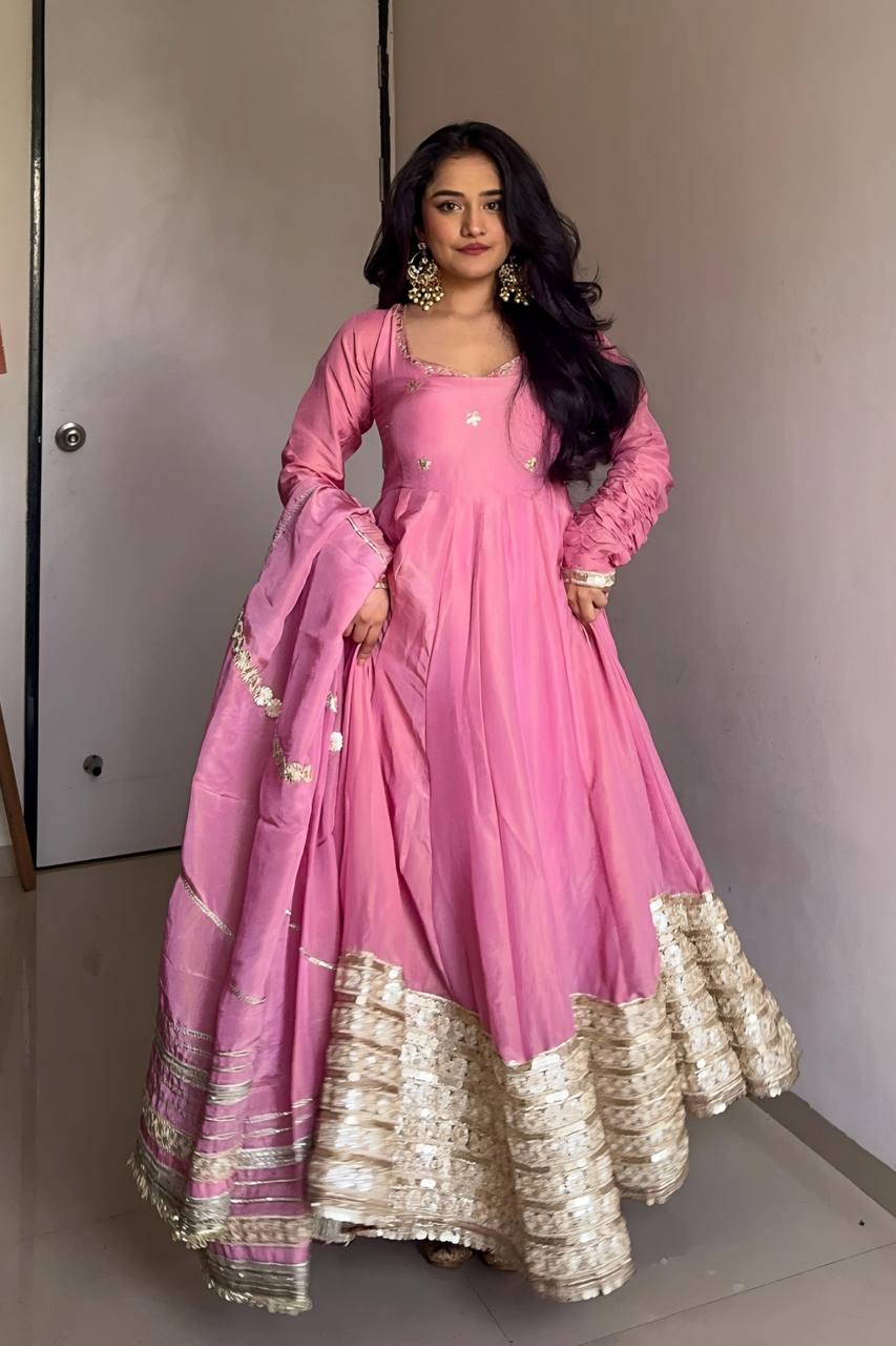 Pink Traditional Anarkali Suit Set