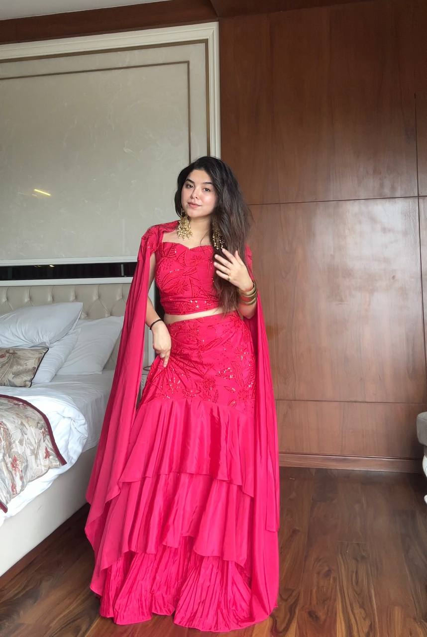 Hot Pink Party Lehenga Set
