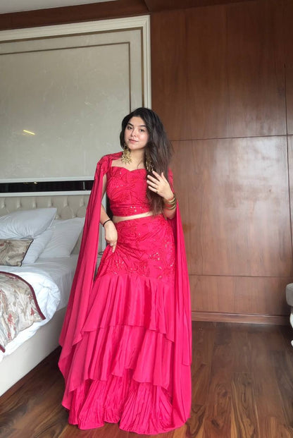 Hot Pink Party Lehenga Set