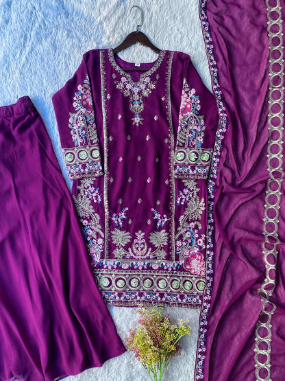 Majestic Purple Sharara Set