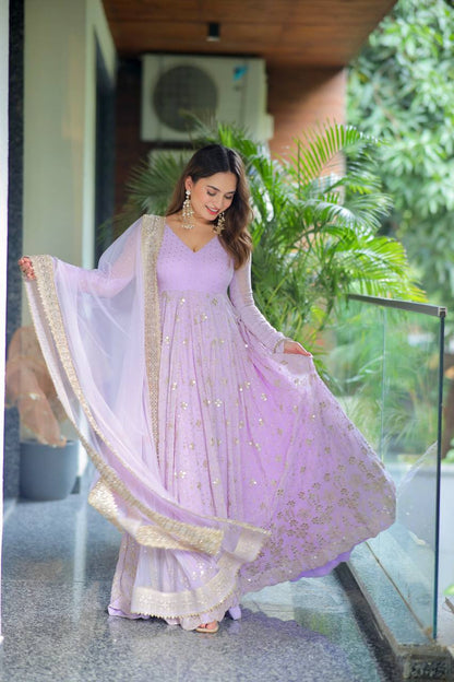 Lavender Luxe Anarkali Gown