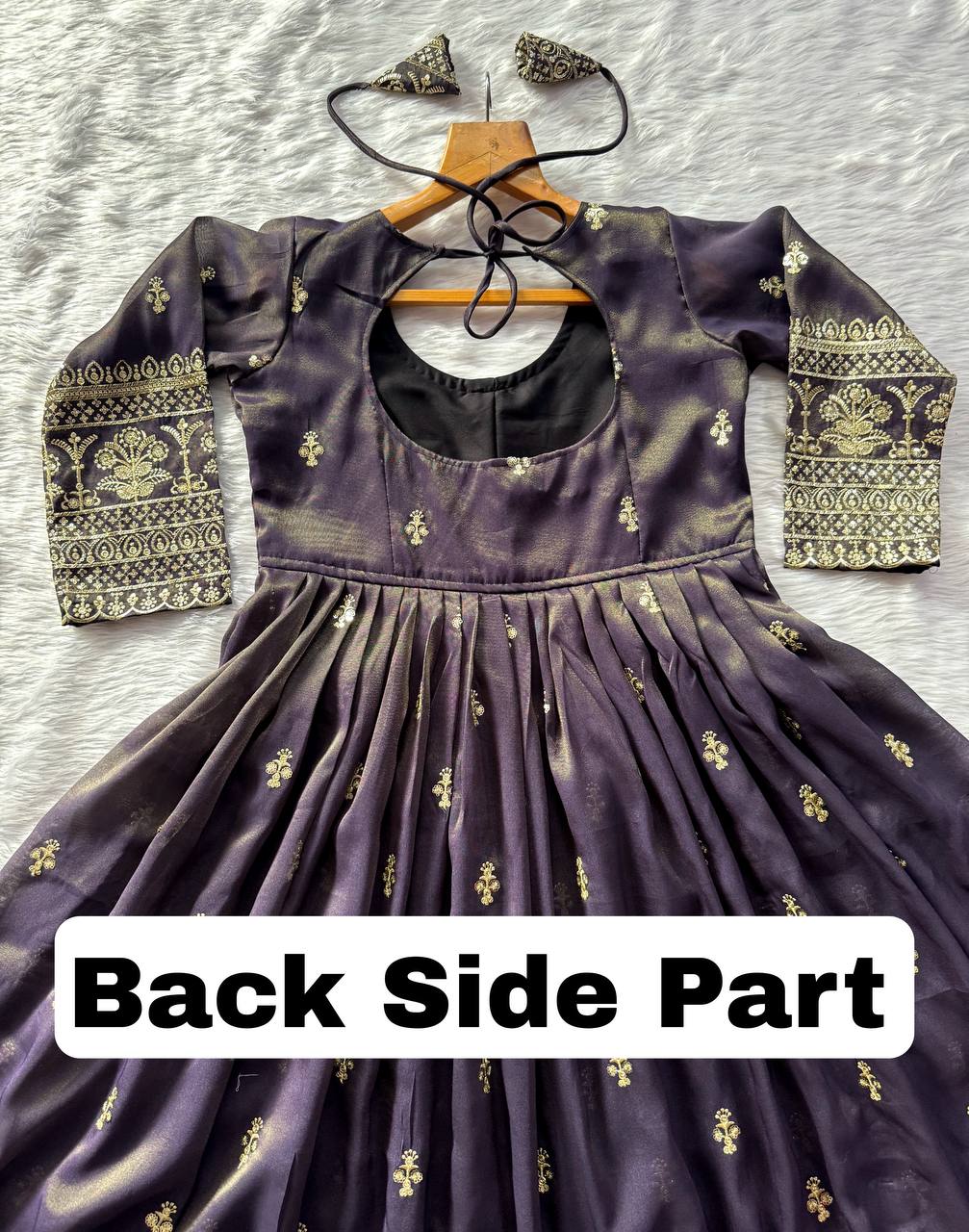 Purple Gold Traditional Anarkali Suit Set