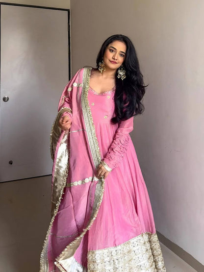 Pink Traditional Anarkali Suit Set