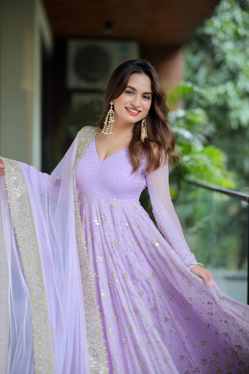 Lavender Luxe Anarkali Gown