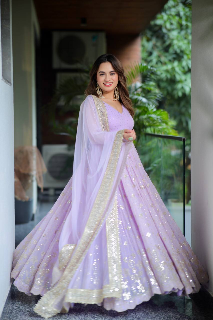 Lavender Luxe Anarkali Gown