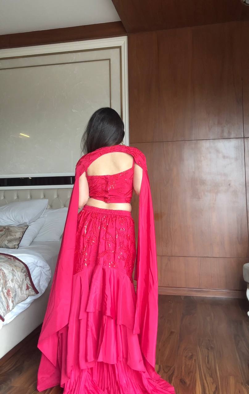 Hot Pink Party Lehenga Set