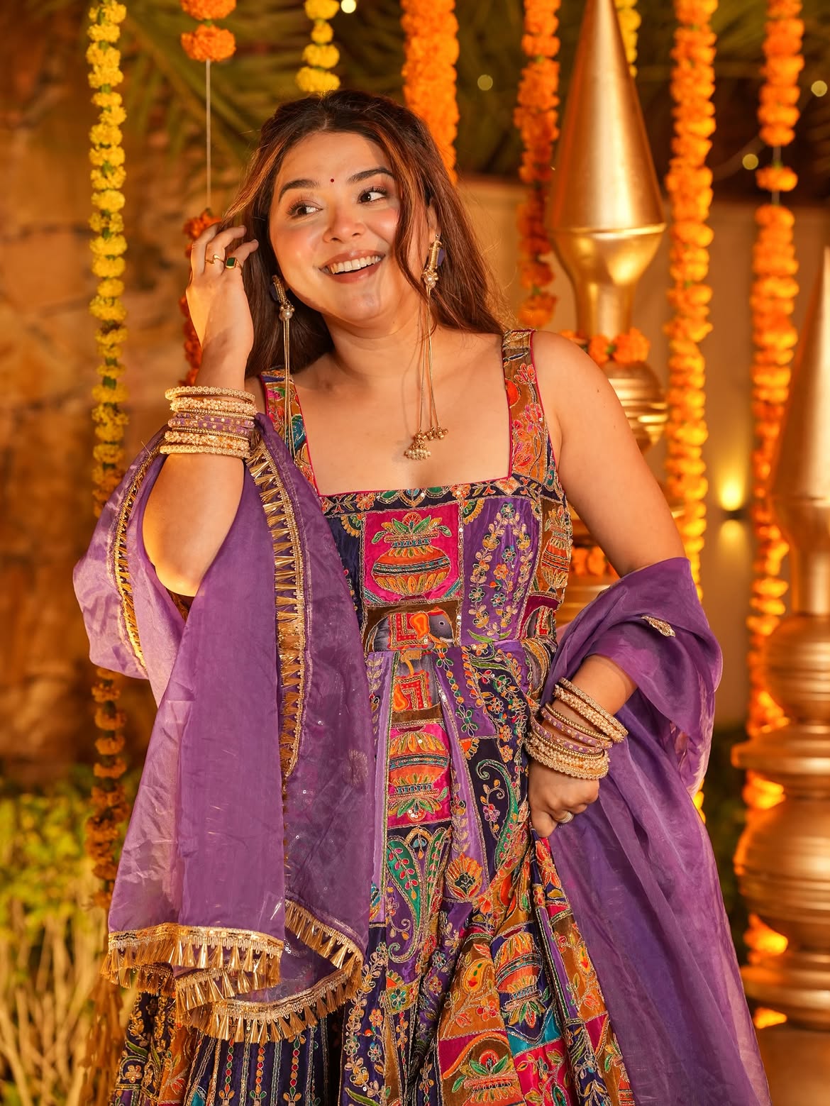 Vibrant Multicolor Designer Festive Gown