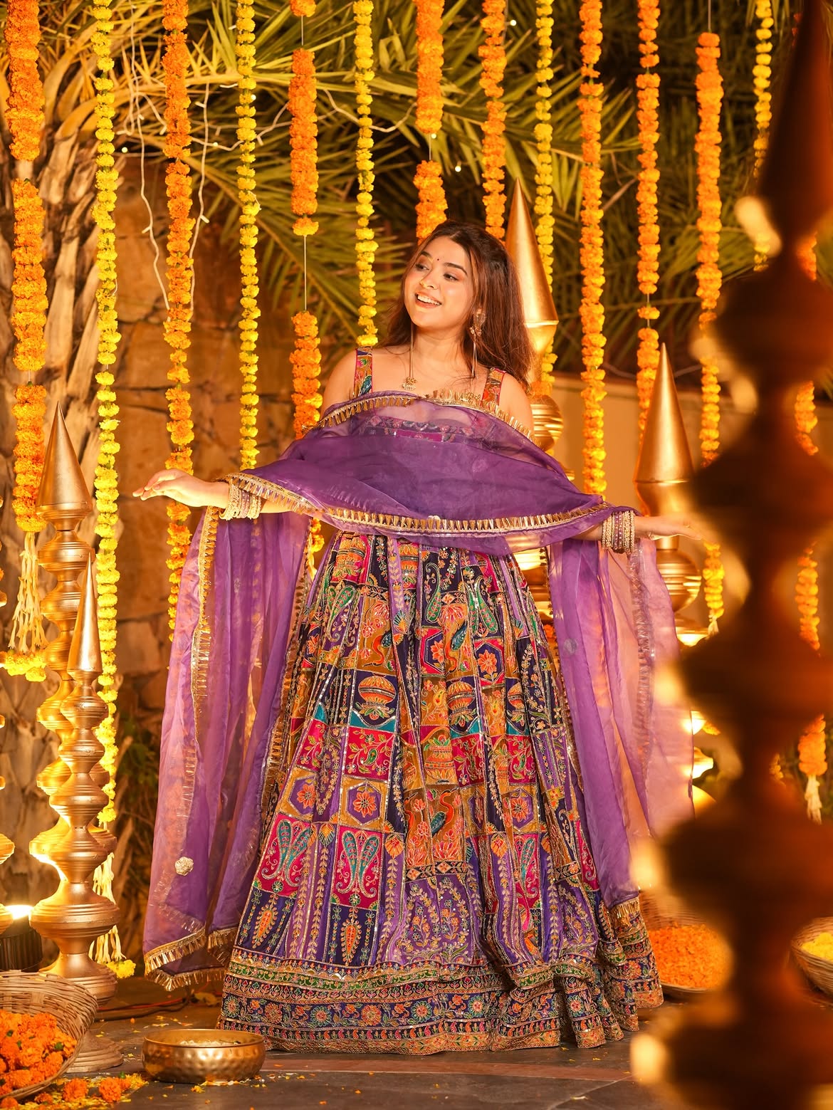 Vibrant Multicolor Designer Festive Gown