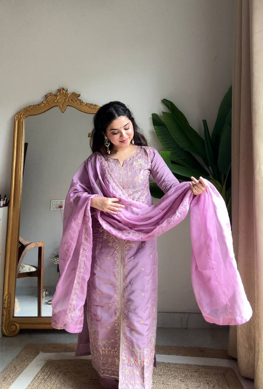 Premium Lavender Kurta Set