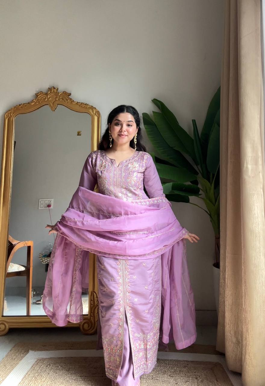 Premium Lavender Kurta Set