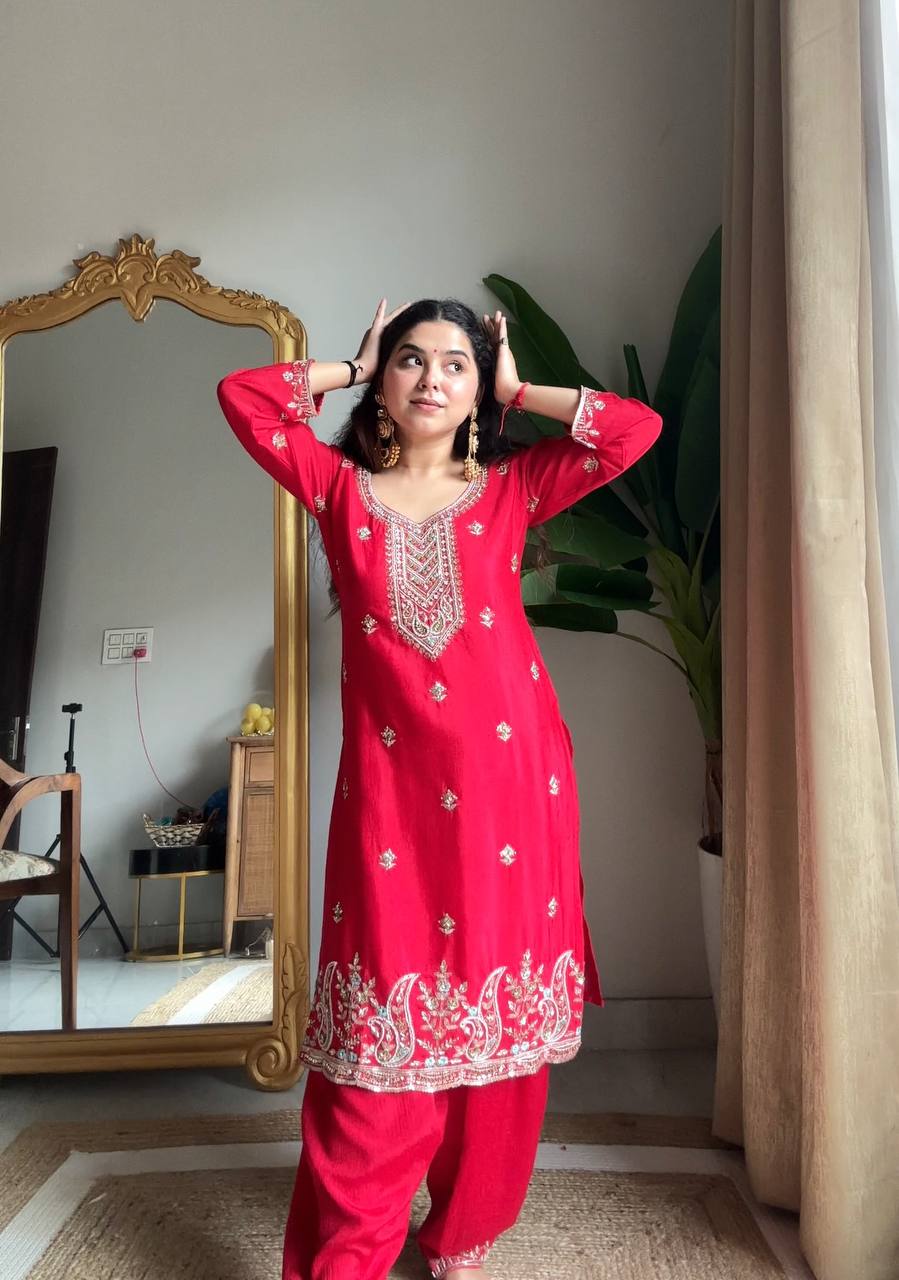 Red Traditional Suit Set