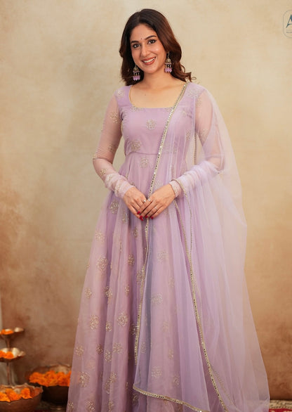 Soft Lavender Festive Gown Set