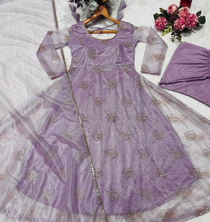 Soft Lavender Festive Gown Set