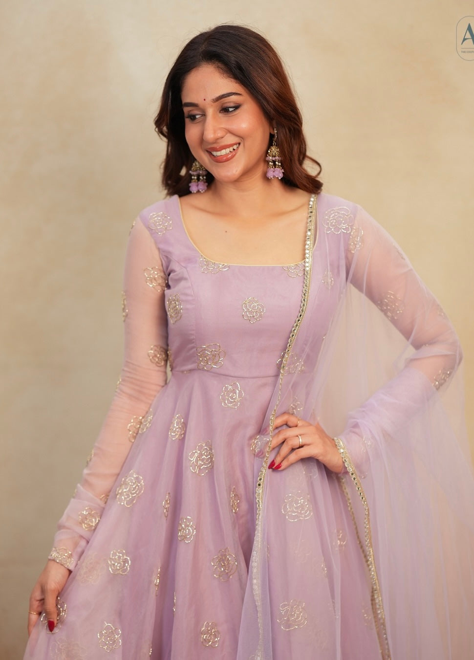Soft Lavender Festive Gown Set