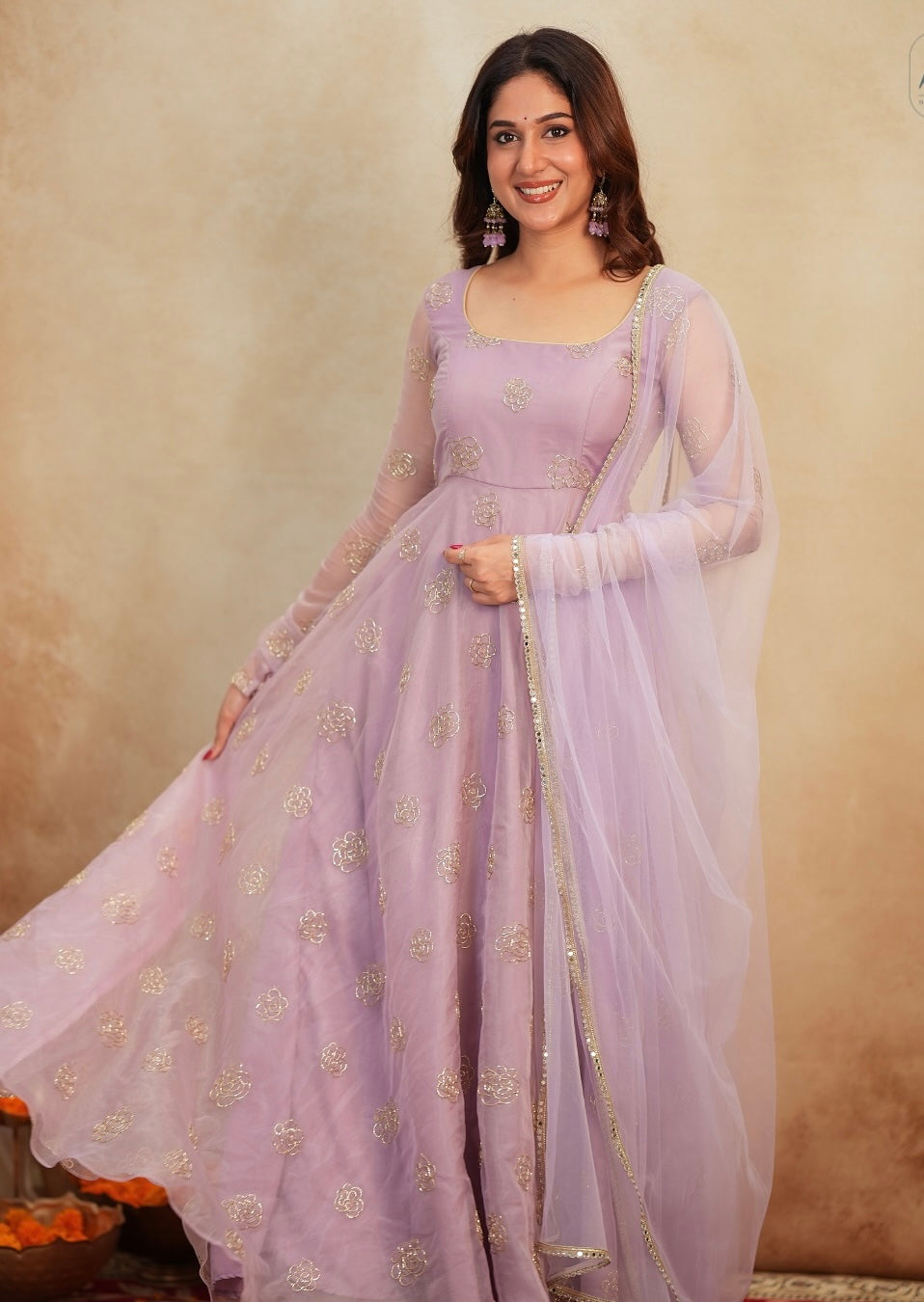 Soft Lavender Festive Gown Set