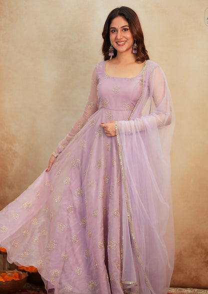 Soft Lavender Festive Gown Set