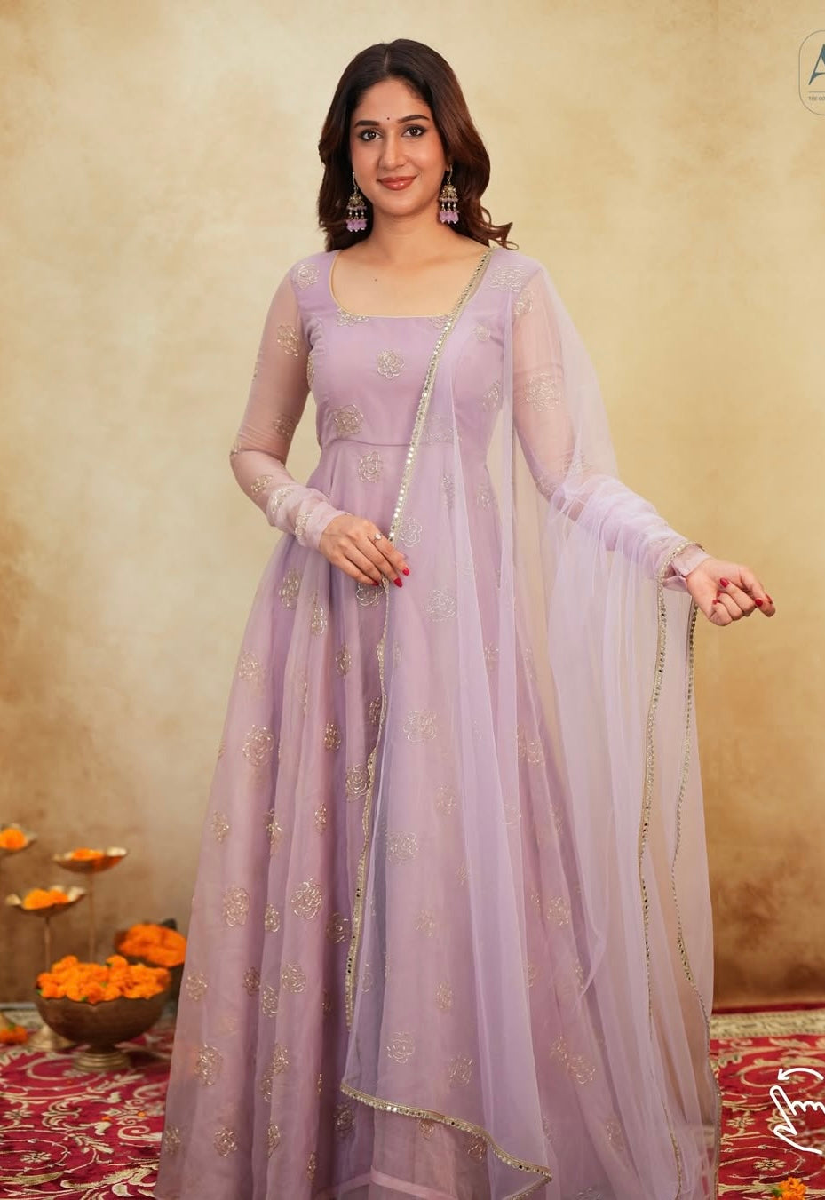 Soft Lavender Festive Gown Set