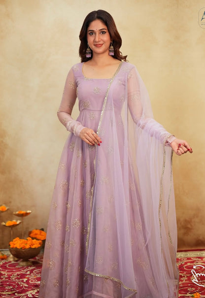 Soft Lavender Festive Gown Set