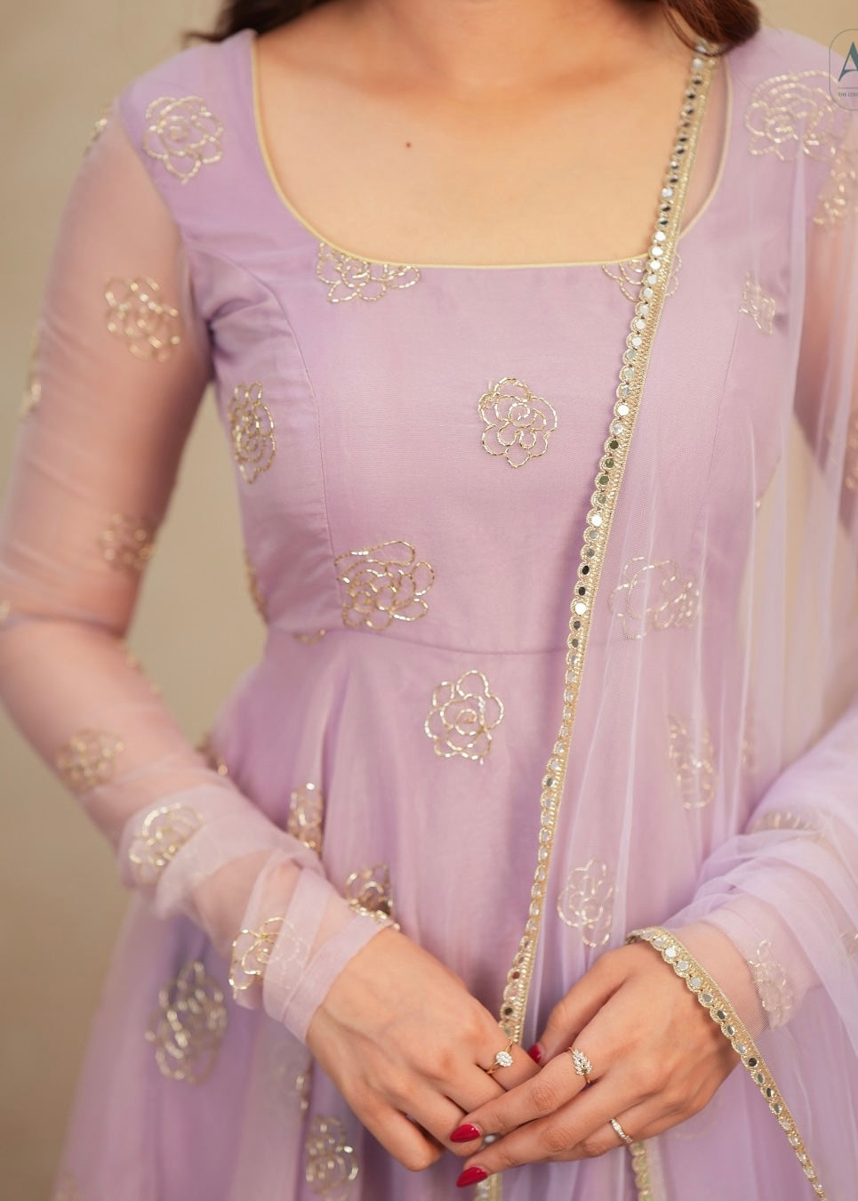 Soft Lavender Festive Gown Set