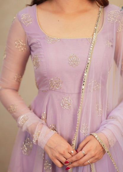 Soft Lavender Festive Gown Set