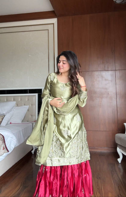 Olive Luxe Sharara Look