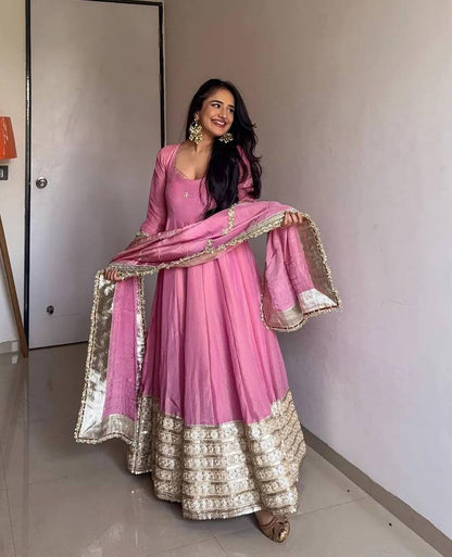 Pink Traditional Anarkali Suit Set