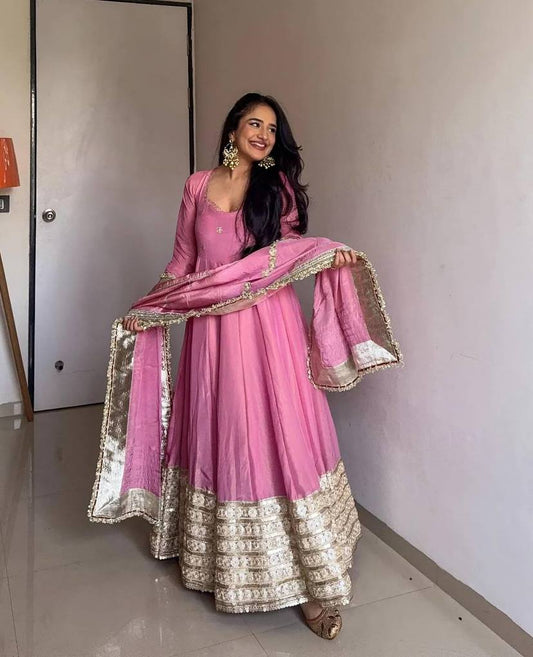 Pink Traditional Anarkali Suit Set