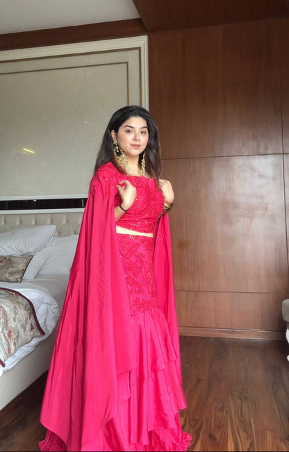 Hot Pink Party Lehenga Set