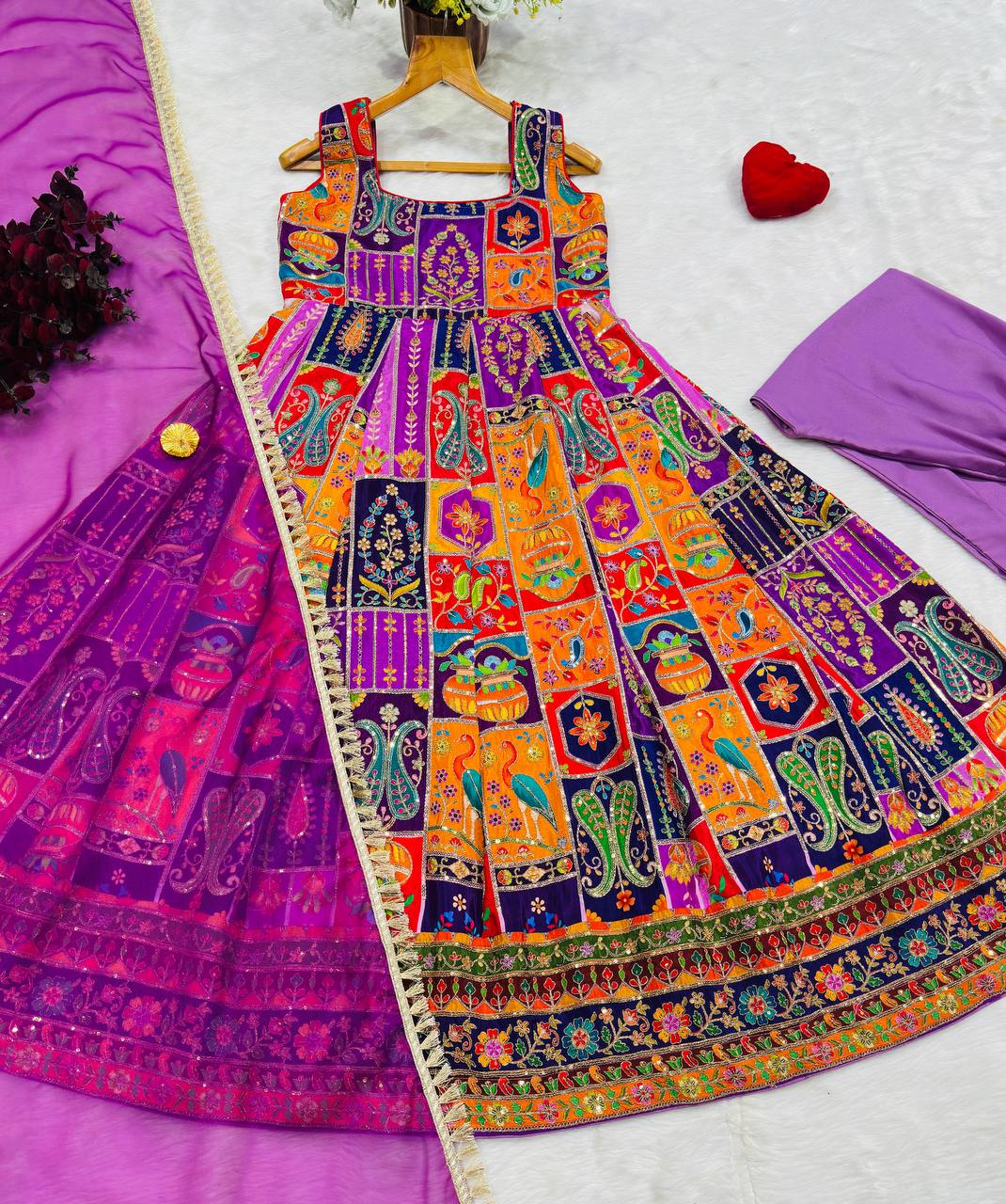 Vibrant Multicolor Designer Festive Gown