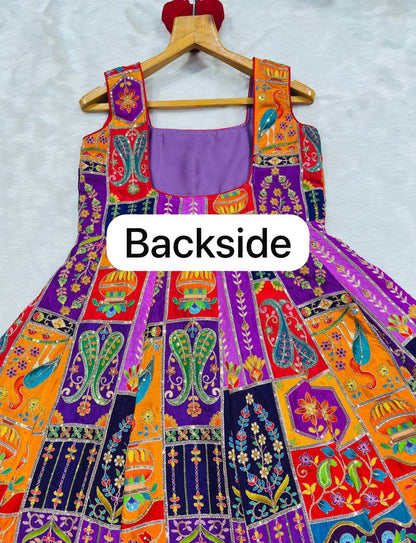 Vibrant Multicolor Designer Festive Gown