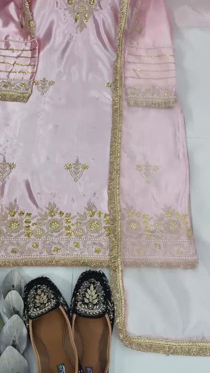 Rosy Bloom Festive Suit