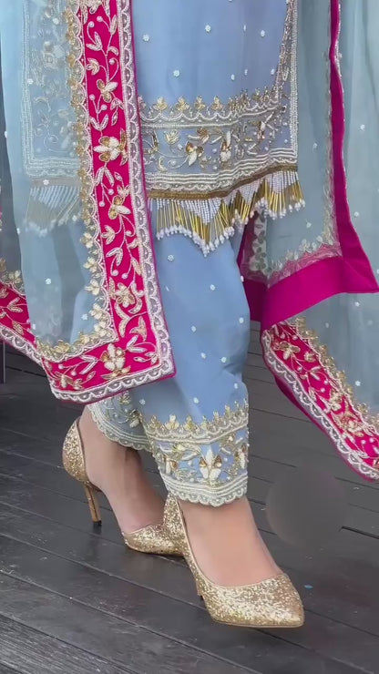 Blue Classic Party Wear Suit