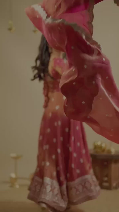 Rust Gold Zari Anarkali Suit Set