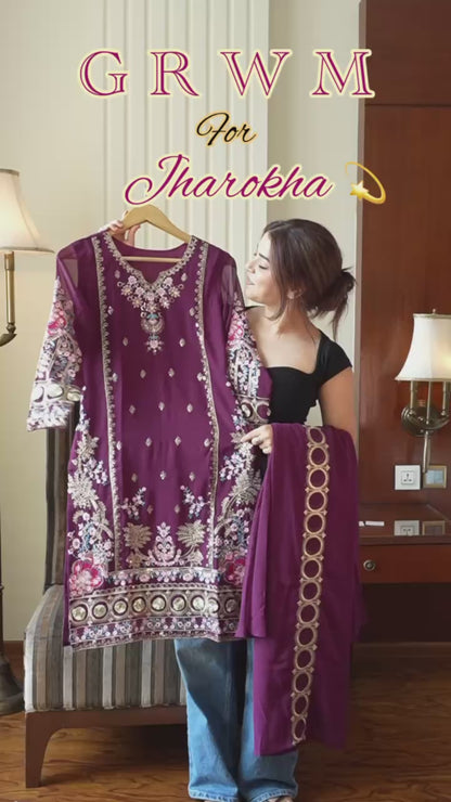 Majestic Purple Sharara Set