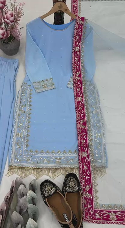 Blue Classic Party Wear Suit