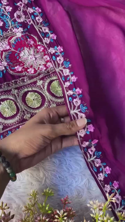 Majestic Purple Sharara Set