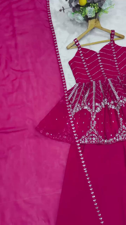 Scarlet Bloom Sharara Suit