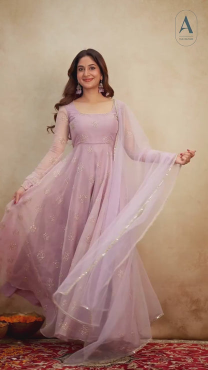 Soft Lavender Festive Gown Set