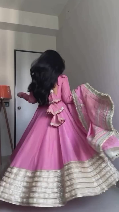 Pink Traditional Anarkali Suit Set