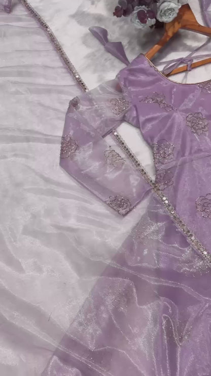 Soft Lavender Festive Gown Set